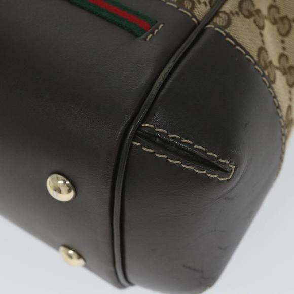 GUCCI GG Canvas Web Sherry Line Hand Bag Beige Red Green 269894 Auth 58043 - Picture 16 of 16